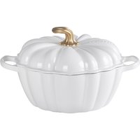 LE CREUSET Kürbis-Bräter 24cm Weiß HALLOWEEN, Gusseisen von Le Creuset