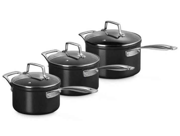 LE CREUSET Topf-Set Essential Profitopfset 16+18+20cm 3tlg, Aluminium, schwarz von Le-Creuset