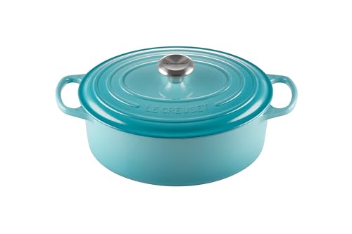 Le Creuset Signature Gusseisen-Bräter mit Deckel, Ø 29 cm, Oval, Für alle Herdarten und Induktion geeignet, Volumen: 4,7 l, 4,675 kg, Karibik, 21178291702430 von LE CREUSET