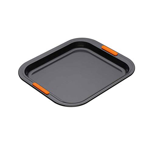 Le Creuset Antihaft Backblech, Hoch, 31 x 28 cm, Sauerteigbeständig, Aus Karbonstahl gefertigt, Anthrazit/Orange, 94100437000000 von LE CREUSET