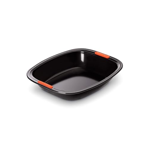 Le Creuset Antihaft Brat- und Auflaufform, 33 x 29 cm, Sauerteigbeständig, Aus Karbonstahl gefertigt, Anthrazit/Orange, 94100539000000 von LE CREUSET