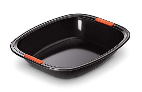 Le Creuset Antihaft Brat- und Auflaufform, 33 x 29 cm, Sauerteigbeständig, Aus Karbonstahl gefertigt, Anthrazit/Orange, 94100539000000 von LE CREUSET