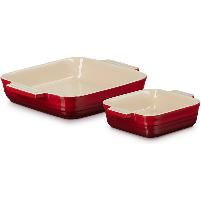 Le Creuset Auflaufform Klassik quadratisch 2er-Set 14/23 cm Kirschrot Le Creuset Auflaufform Klassik quadratisch 2er-Set 14/23 cm Kirschrot von Le Creuset