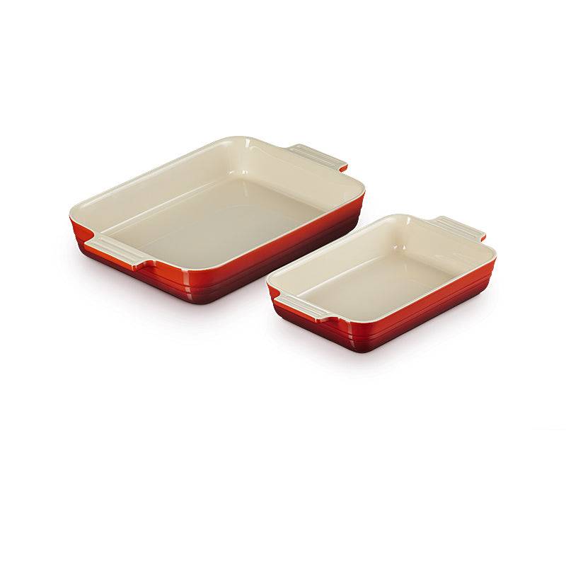Le Creuset Auflaufform Klassik rechteckig 2er-Set 25/32 cm Kirschrot Le Creuset Auflaufform Klassik rechteckig 2er-Set 25/32 cm Kirschrot von Le Creuset