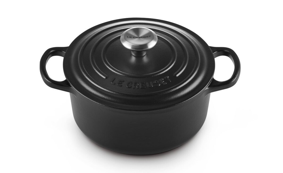 Le Creuset Bräter m.D. rund 20 cm Guss Signature schwarz von Le Creuset