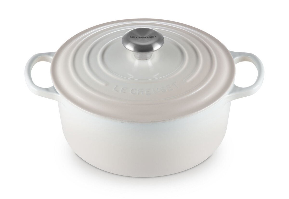 Le Creuset Bräter m.D. rund 24 cm Guss Signature Meringue von Le Creuset