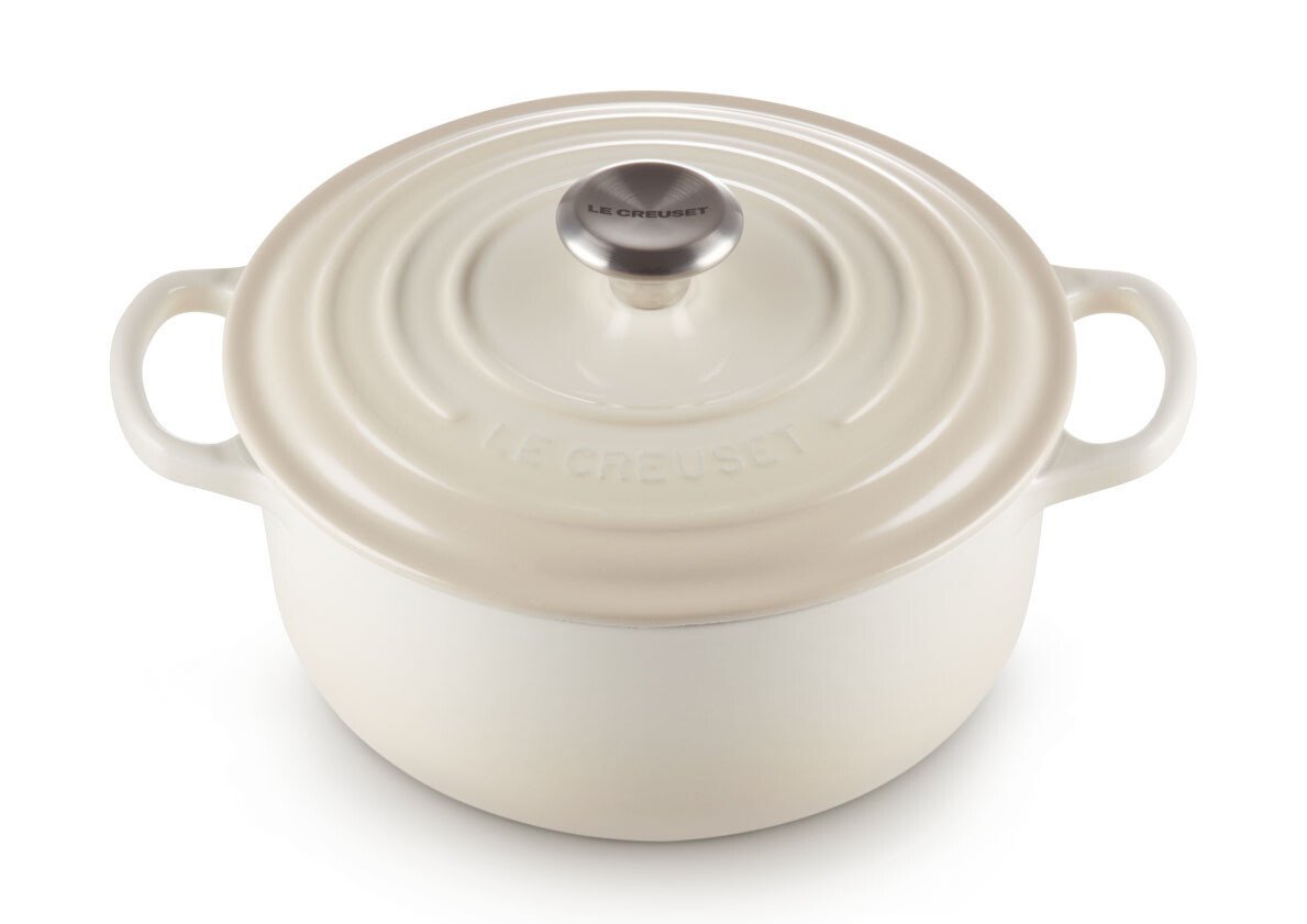 Le Creuset Bräter m.D. rund 26 cm Guss Signature Meringue von Le Creuset