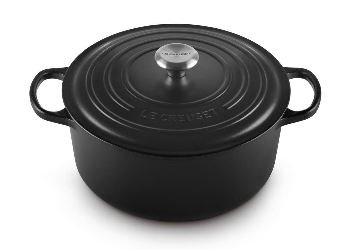 Le Creuset Bräter m.D. rund 28 cm Guss Signature schwarz von Le Creuset