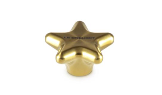 Le Creuset Deckelknopf Edelstahl GOLD STERN ca. 6x6 cm in Gold Stern Sig 6cm von Le Creuset
