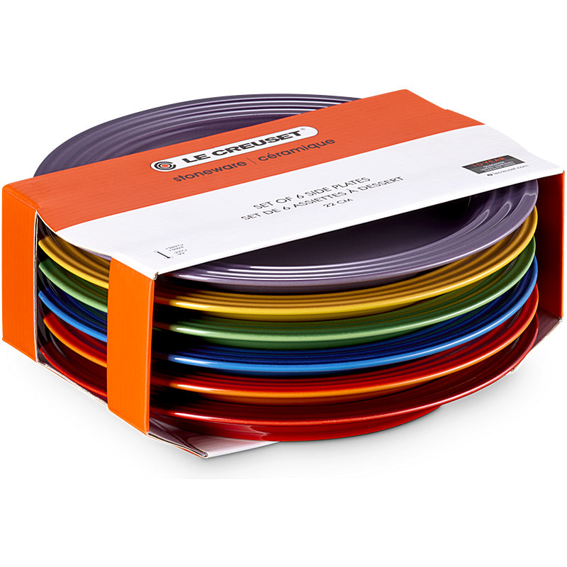 Le Creuset Frühstücksteller 22cm 6er Set Regenbogen von Le Creuset
