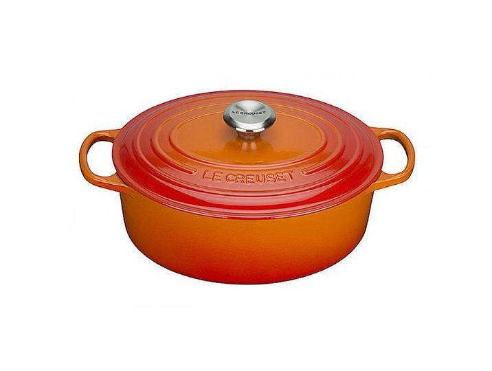 Le Creuset Gourmet-Bräter Signature oval 27 cm Ofenrot Le Creuset Gourmet-Bräter Signature oval 27 cm Ofenrot von Le-Creuset