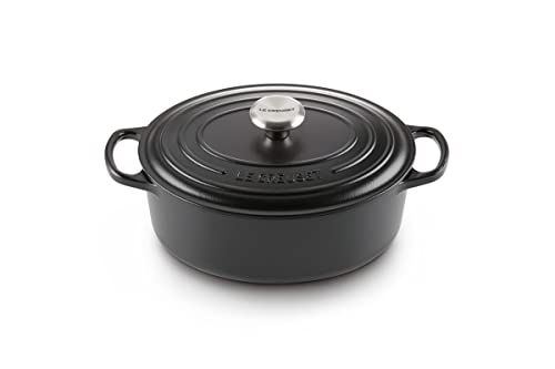 Le Creuset Signature Gusseisen-Bräter mit Deckel, Ø 31 cm, Oval, Für alle Herdarten und Induktion geeignet, Volumen: 6,3 l, 5,705 kg, Schwarz, 21178310000430 von LE CREUSET