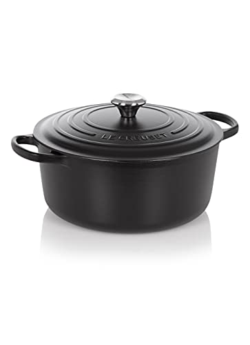 Le Creuset Signature Gusseisen-Bräter mit Deckel, Ø 20 cm, Rund, Für alle Herdarten und Induktion geeignet, Volumen: 2,4 l, 3,092 kg, Schwarz, 21177200000430 von LE CREUSET