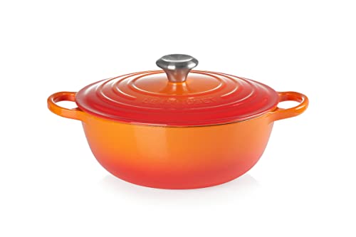 Le Creuset Signature La Marmite aus Gusseisen, Ø 26 cm, Für alle Herdarten und Induktion geeignet, Volumen: 4,1 l, 4,255 kg, Ofenrot, 21114260900430 von LE CREUSET