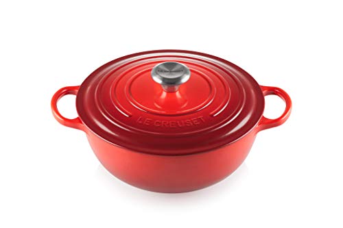 Le Creuset Signature La Marmite aus Gusseisen, Ø 26 cm, Für alle Herdarten und Induktion geeignet, Volumen: 4,1 l, 4,255 kg, Kirschrot, 21114260600430 von LE CREUSET