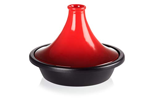 Le Creuset Gusseisen-Tagine, Rund, Ø 27 cm, Für alle Herdarten, Induktion und Backofen geeignet, Kirschrot, 25138270600422 von LE CREUSET