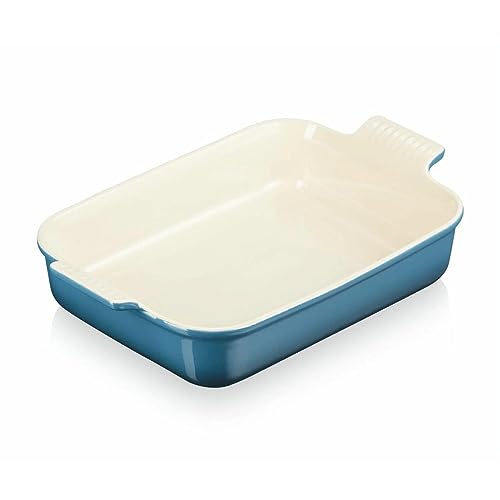 Le Creuset Rechteckige Auflaufform Tradition aus Steinzeug, 32 cm, 2.31 kg, Deep Teal, 71102326420001 von LE CREUSET