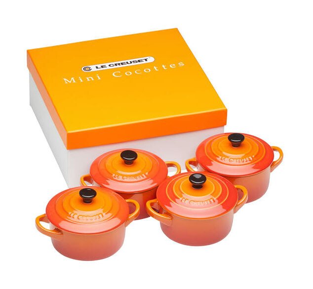 Le Creuset Mini Cocotte 4er Set ofenrot von Le Creuset