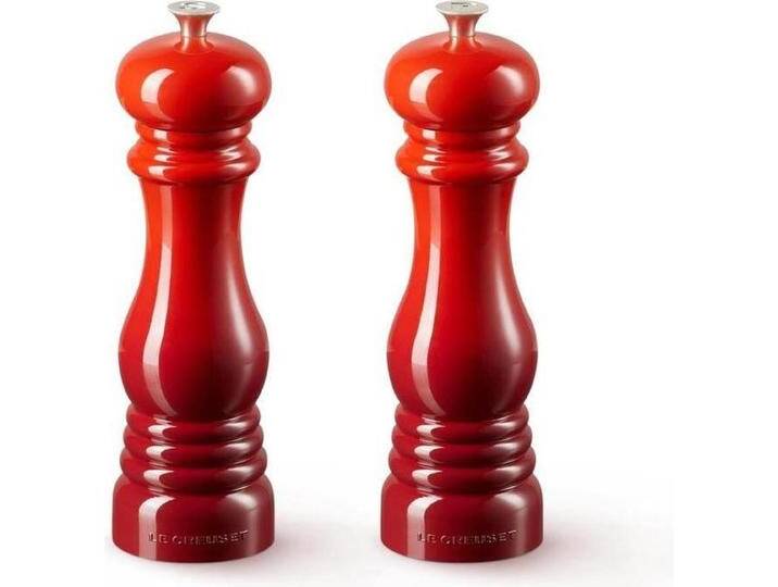 Le Creuset Set Kirschrot, Pfeffermühle + Salzmühle, Rot von Le-Creuset