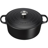 Le Creuset Signature Cast Iron Round Casserole Dish - 20cm - Satin Black von Le Creuset