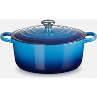 Le Creuset Signature Cast Iron Round Casserole Dish - 28cm - Azure Blue von Le Creuset