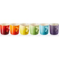 Le Creuset Stoneware Cappuccino Mugs - Set of 6 - Rainbow von Le Creuset