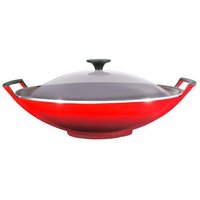 Le Creuset Wok mit Glasdeckel 36 cm kirschrot von Le Creuset