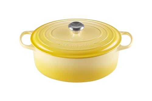 Le Creuset Signature Gusseisen-Bräter mit Deckel, Ø 31 cm, Oval, Für alle Herdarten und Induktion geeignet, Volumen: 6,3 l, 5,705 kg, Citrus, 21178314032430 von LE CREUSET