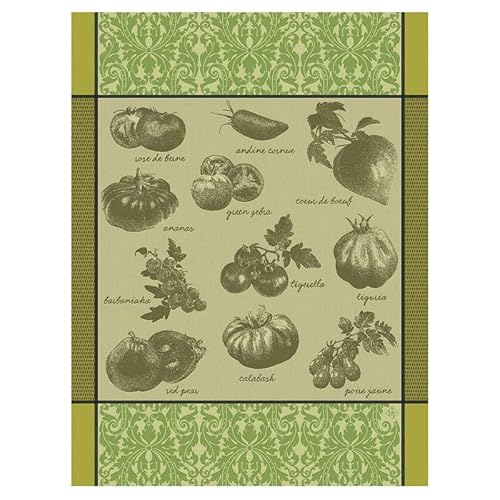 Le Jacquard Français 28547 Geschirrtuch Tomates Vert 80X60 cm Baumwolle von LE JACQUARD FRANÇAIS