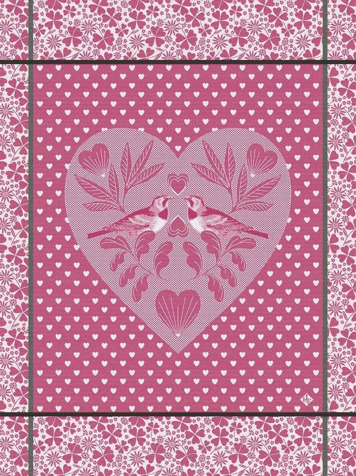 Le Jacquard Francais Geschirrtuch Geschirrtuch Amour Pivoine 60x80 cm, (1-tlg., 1 x Geschirrtuch), jacquard-gewebt von Le Jacquard Francais