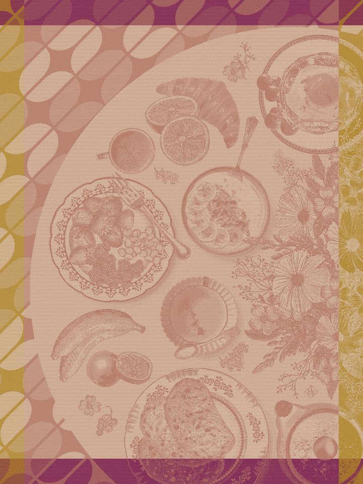 Le Jacquard Francais Geschirrtuch Geschirrtuch Brunch Gourmand Framboise 60x80 cm, (1-tlg., 1 x Geschirrtuch), jacquard-gewebt von Le Jacquard Francais