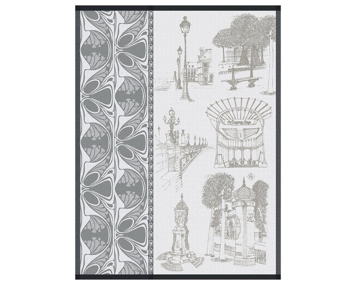 Le Jacquard Francais Geschirrtuch Geschirrtuch Carnet De Paris Bitume 60x80 cm, (1-tlg., 1 x Geschirrtuch), jacquard-gewebt von Le Jacquard Francais