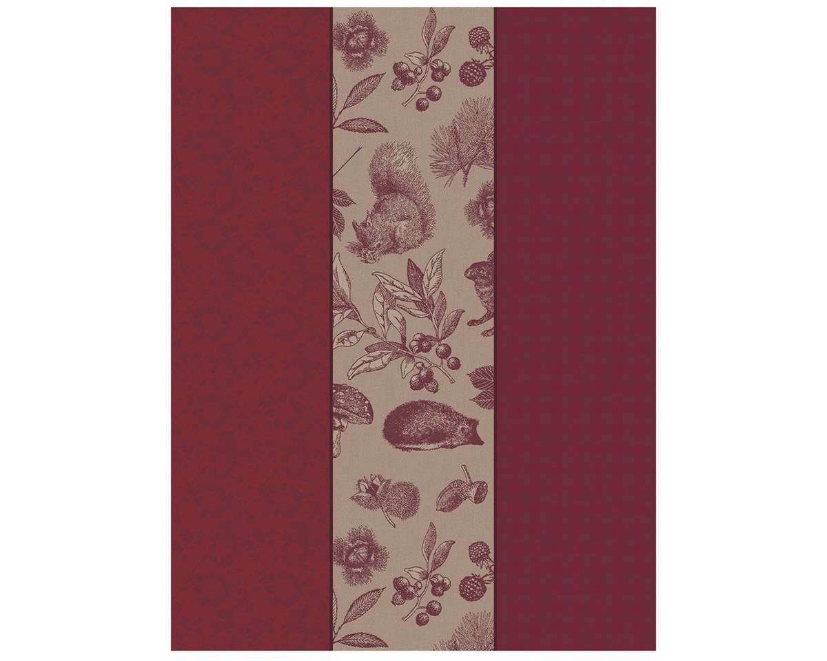 Le Jacquard Francais Geschirrtuch Geschirrtuch Dans Les Bois Tryptique Airelles 60x80 cm, (1-tlg., 1 x Geschirrtuch), jacquard-gewebt von Le Jacquard Francais