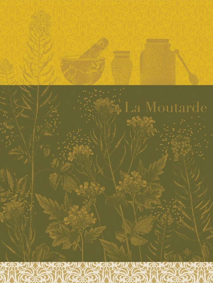 Le Jacquard Francais Geschirrtuch Geschirrtuch Moutarde en fleurs jaune 60x80 cm, (1-tlg., 1 x Geschirrtuch), jacquard-gewebt von Le Jacquard Francais