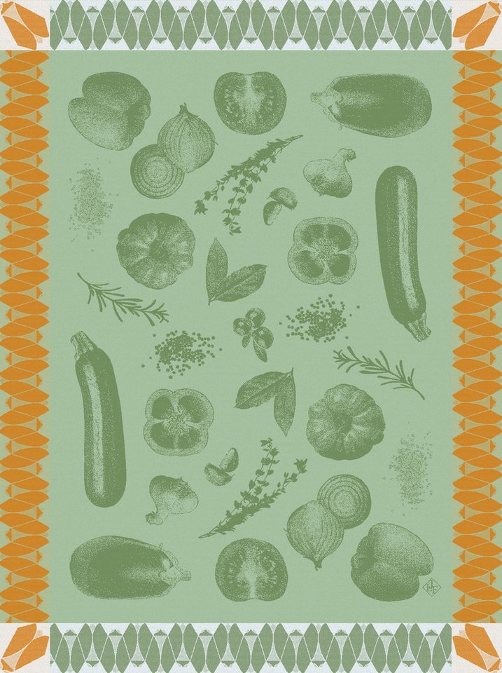 Le Jacquard Francais Geschirrtuch Geschirrtuch Ratatouille Courgette 60x80 cm, (1-tlg., 1 x Geschirrtuch), jacquard-gewebt von Le Jacquard Francais