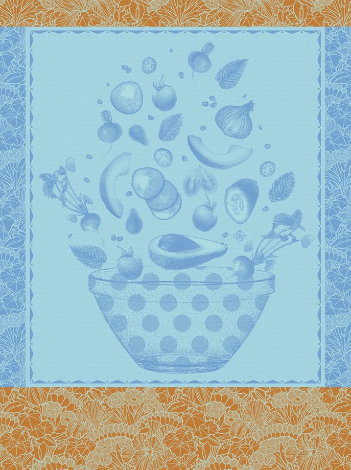 Le Jacquard Francais Geschirrtuch Geschirrtuch Salade D'Été Bleuet 60x80 cm, (1-tlg., 1 x Geschirrtuch), jacquard-gewebt von Le Jacquard Francais