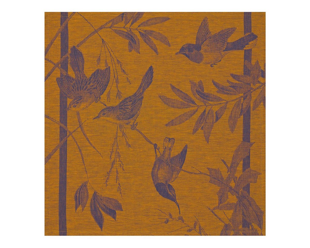 Le Jacquard Francais Stoffserviette Servietten (4x Set) Voliere Nocturne 58x58 cm, (4 St) von Le Jacquard Francais