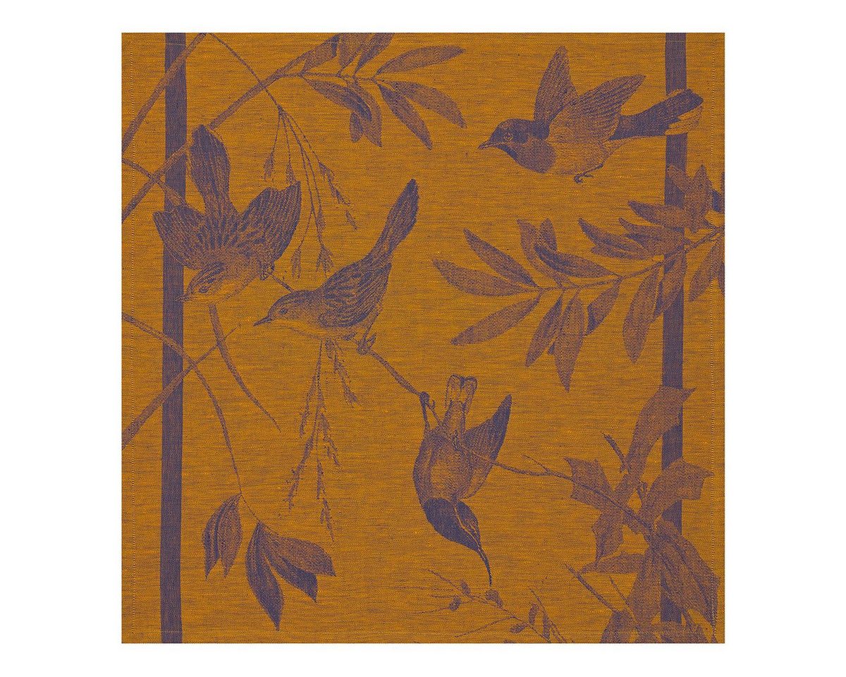 Le Jacquard Francais Stoffserviette Servietten (4x Set) Voliere Nocturne 58x58 cm, (4 St) von Le Jacquard Francais