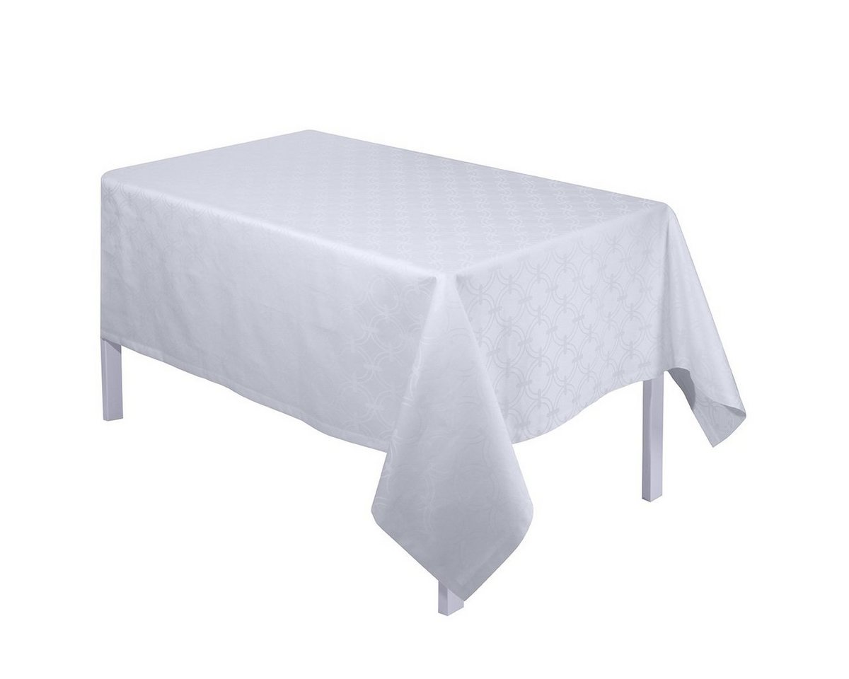 Le Jacquard Francais Tischdecke Tischdecke Anneaux Blanc 170x170 cm, jacquard-gewebt von Le Jacquard Francais