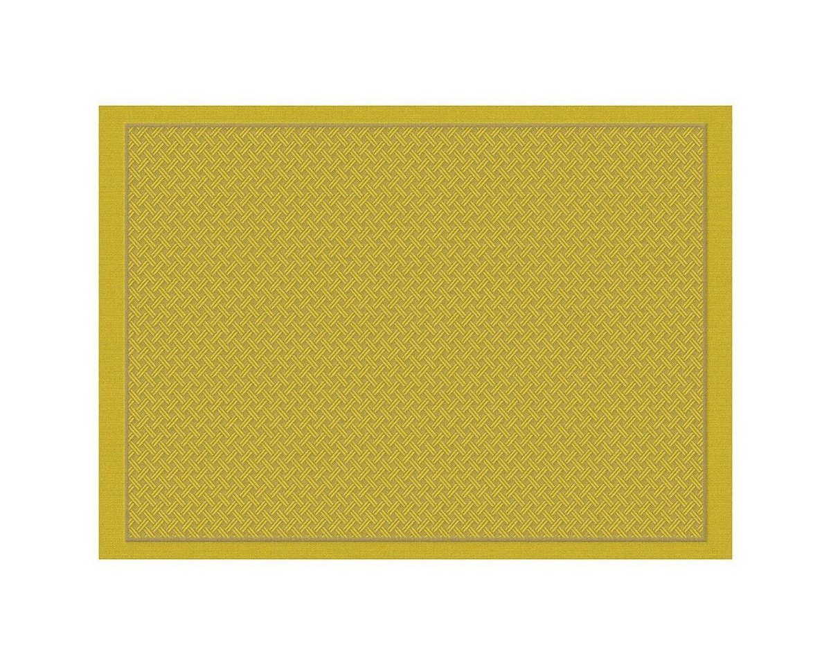 Platzset, Beschichtete Tischsets (2x Set) Osmose Tressage Pollen 50x36 cm, Le Jacquard Francais, (Set, 2-St), beschichtet von Le Jacquard Francais