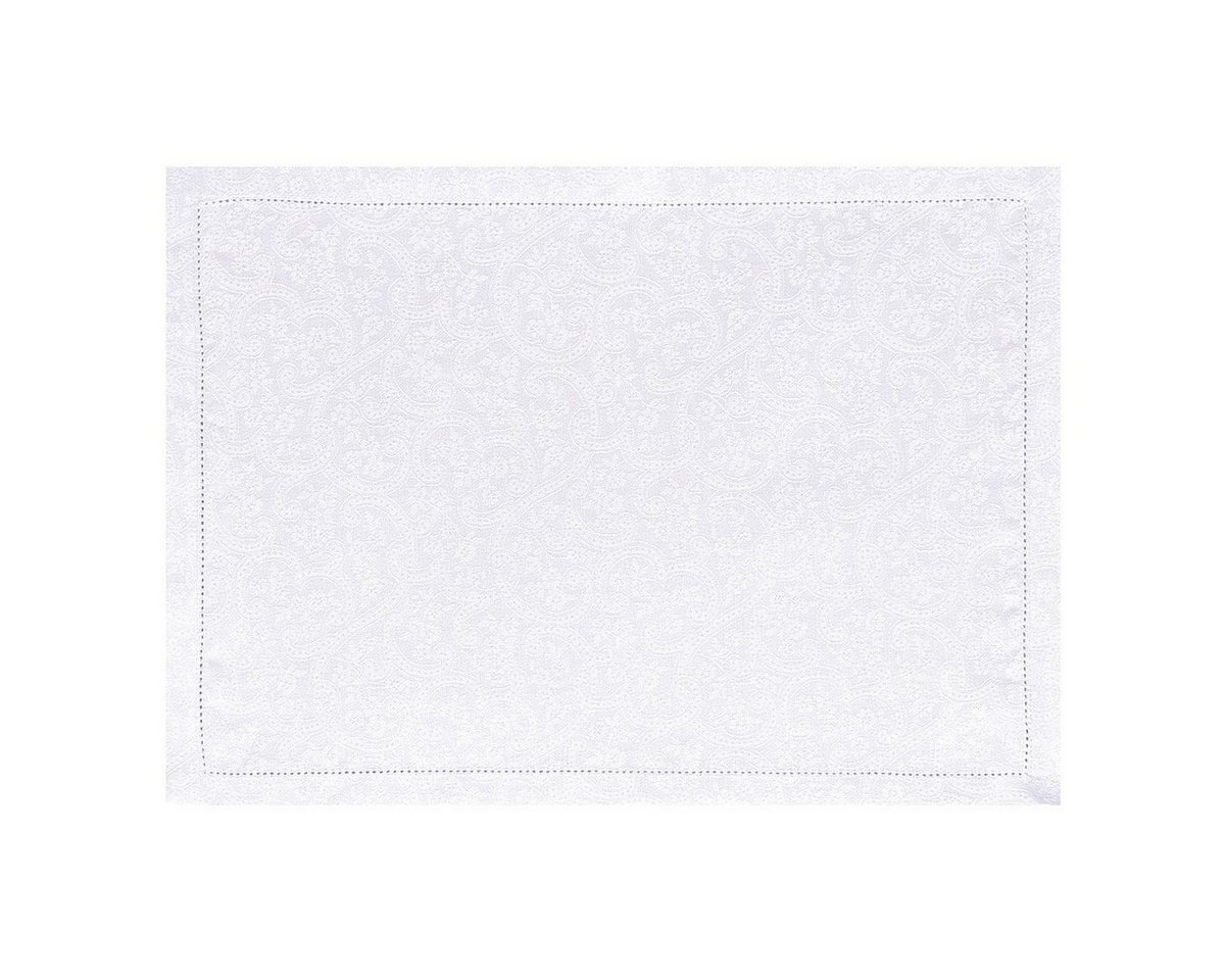 Le Jacquard Francais Platzset Tischsets (2x Set) Portofino Fiori Bianco 36x50 cm, (Set, 2-St), unbehandelt von Le Jacquard Francais