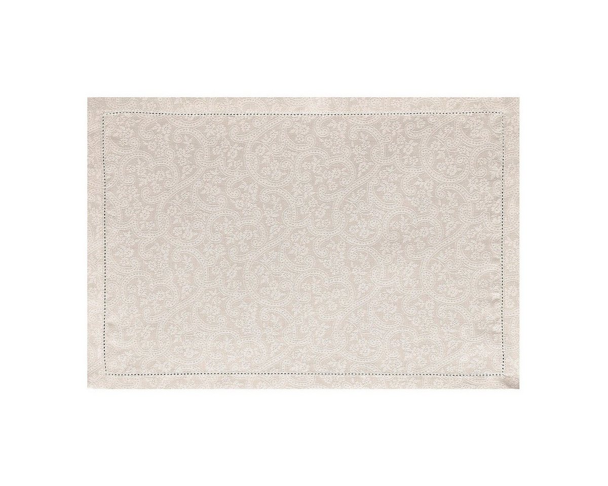 Le Jacquard Francais Platzset Tischsets (2x Set) Portofino Fiori Sabbia 36x50 cm, (Set, 2-St), unbehandelt von Le Jacquard Francais