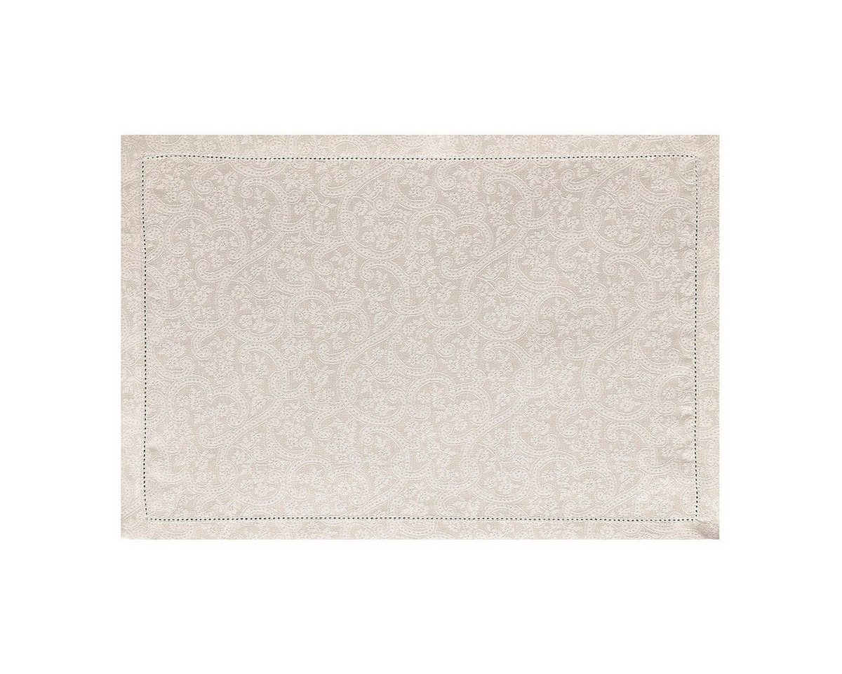 Platzset, Tischsets (2x Set) Portofino Fiori Sabbia 36x50 cm, Le Jacquard Francais, (Set, 2-St), unbehandelt von Le Jacquard Francais