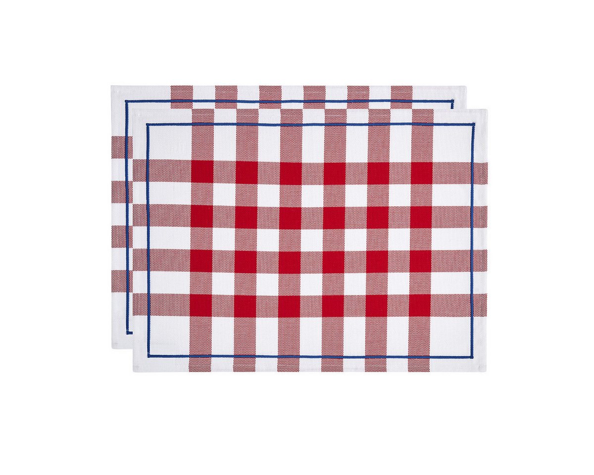 Platzset, Tischsets (2x Set) Bistrot Francais Rouge 36x48 cm, Le Jacquard Francais, (Set, 2-St), fleckabweisend von Le Jacquard Francais