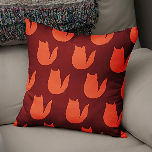 Le Jardin du Lin Kissen Zierkissenbezug Kissenbezug, Orange & Bordeaux Dekoration, Weich Bequem, Für Zuhause Autos Büro Sofa Wohnzimmer Couch Schlafzimmer Dekor, 43x43 Cm - Hergestellt in der Türkei von Bonamaison