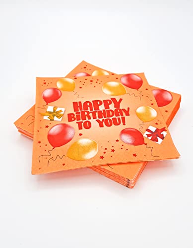 20 Servietten aus Watte, 33 x 33 cm, 3 V, Happy Birthday to you von Le Nappage