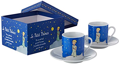 Le Petit Prince 525512 Tassen-Set, 2 Stück, Sterne, Keramik, Marineblau, 5 cm, 10 x 6 x 14 cm von Le Petit Prince