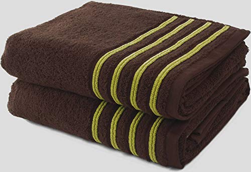 Collection Waschlappe, Frottee, 550 g, 100% hochwertige Baumwolle, Baumwolle, Chocolat/Anis, 2 Draps de Bain von Le linge de Jules