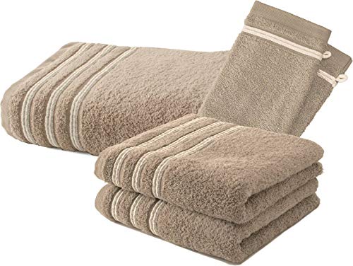 Le linge de Jules 2 Handtücher + 1 Duschtuch + 2 Waschlappen, 100% Baumwolle, 550 g/m² von Le linge de Jules