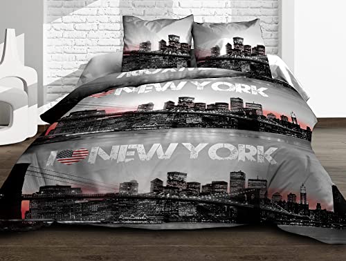 Le linge de Jules New York Doppelbett, Baumwolle, grau von Le linge de Jules